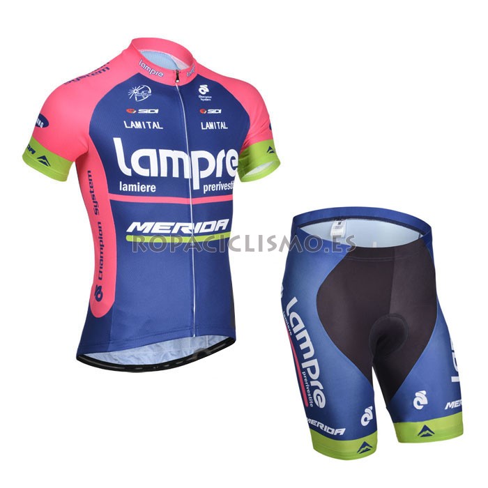 2014 Maillot lampre rose red mangas cortas